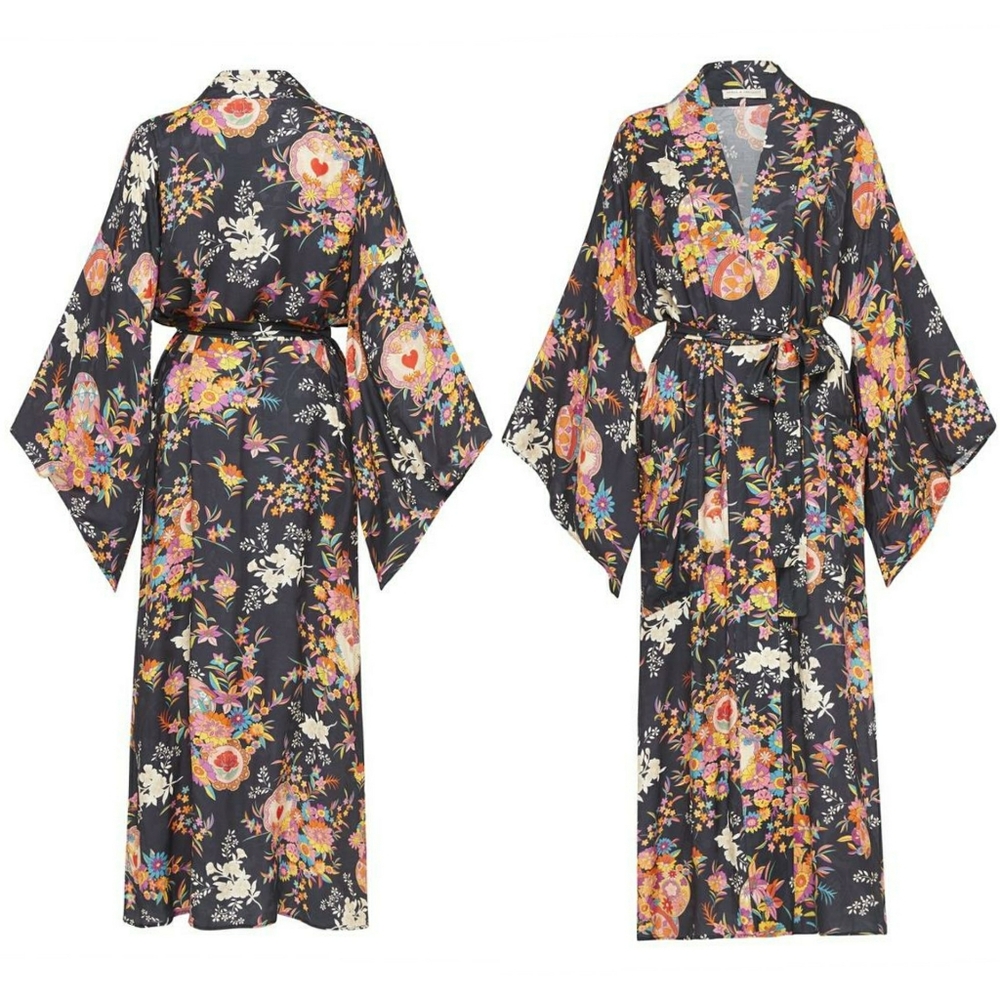 Spell Designs Leo Maxi Robe Kimono Charcoal S / M - Picture 12 of 16